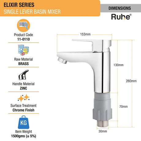 Elixir Single Lever Deck-mount Wash Basin Mixer Tap