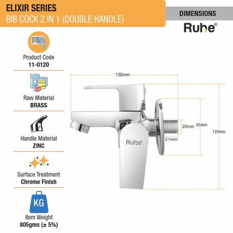 Elixir Two Way Bib Tap (Double Handle)