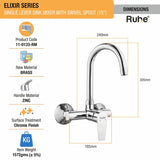 Elixir Single Lever Wall-mount Kitchen Sink Mixer Tap with Swivel Spout