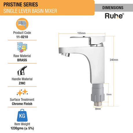 Pristine Single Lever Deck-mount Wash Basin Mixer Tap