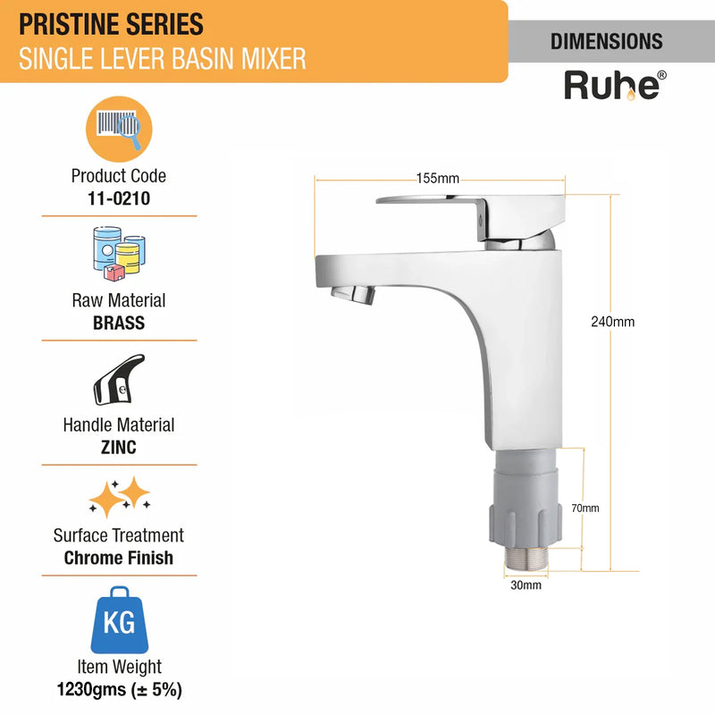 Pristine Single Lever Deck-mount Wash Basin Mixer Tap