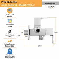 Pristine Brass Two Way Angle Valve (Double Handle) – Chrome