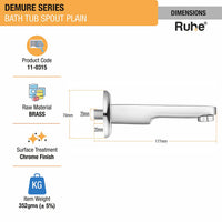 Demure Brass Bathtub Spout – Chrome