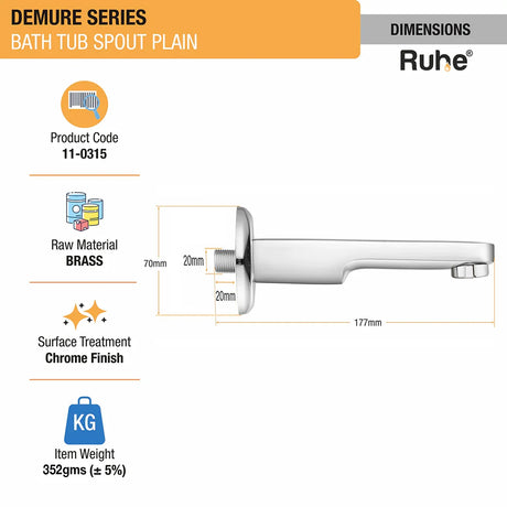 Demure Plain Bathtub Tap (Only Spout)