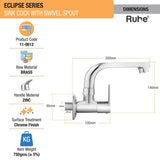 Eclipse Wall Mount Kitchen Sink Tap with Swivel Spout