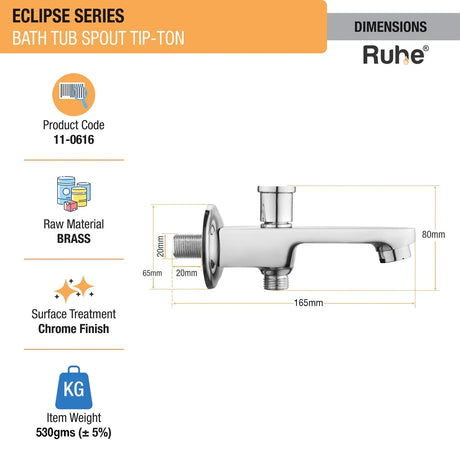 Eclipse Bathtub Tap with Tip-Ton Button (Only Spout)