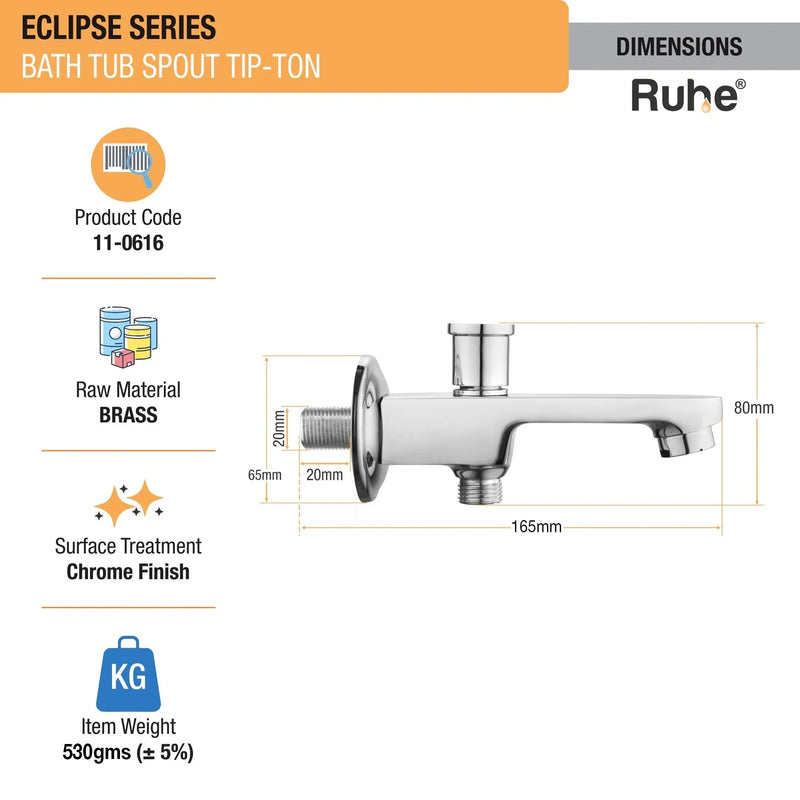 Eclipse Bathtub Tap with Tip-Ton Button (Only Spout)