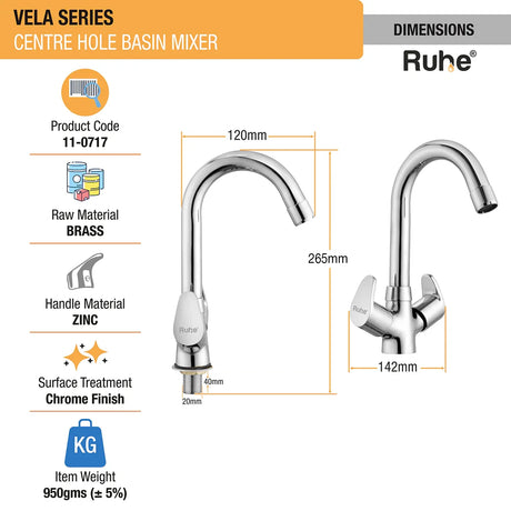 Vela Deck Mount Wash Basin Mixer Tap with Swivel Spout