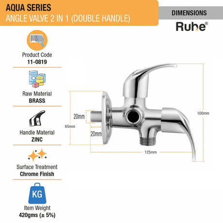 Aqua Two Way Angle Valve (Double Handle)
