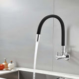 Kara Wall-mount Kitchen Sink Tap with Black Flexible Silicone Spout - by Ruhe