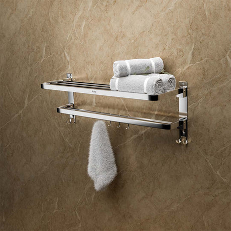 Dual Foldable 304-Grade Towel Rack (24 Inches)