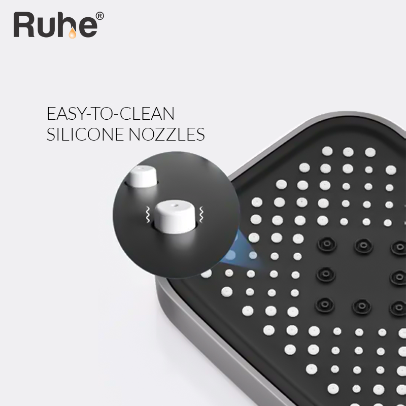 Digital 4-in-1 Piano Shower Panel Complete Set including Overhead Shower, Multi-flow Hand Shower & Health Faucet - by Ruhe®️