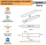 Tile-Insert Shower Drain Channel (2 Inches)