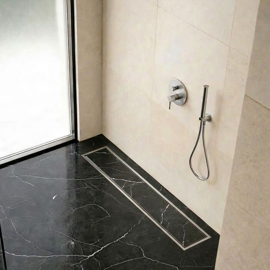 Tile Insert Bathroom Shower Drain Channel Online Collection | Ruhe India