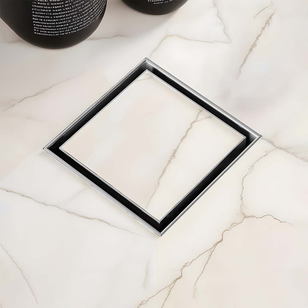 Tile-Insert Shower Drain Channel (4 x 4 Inches)