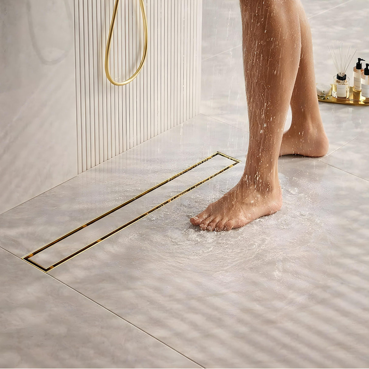 Tile-Insert Shower Drain Channel (4 Inches)