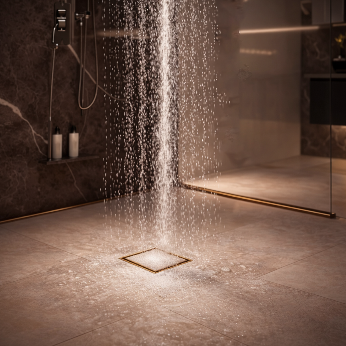 Tile-Insert Shower Drain Channel (5 x 5 Inches)