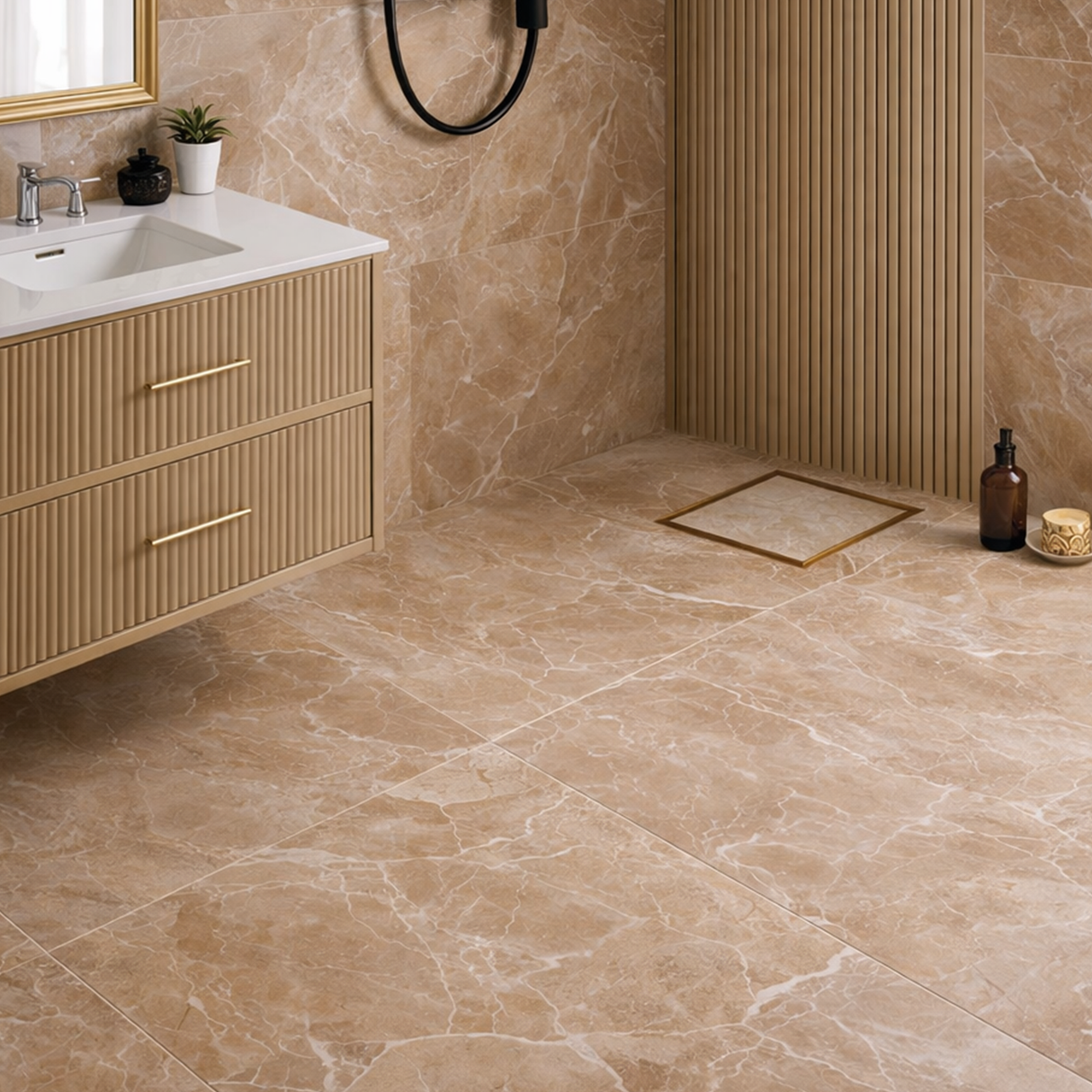 Tile-Insert Shower Drain Channel (5 x 5 Inches)