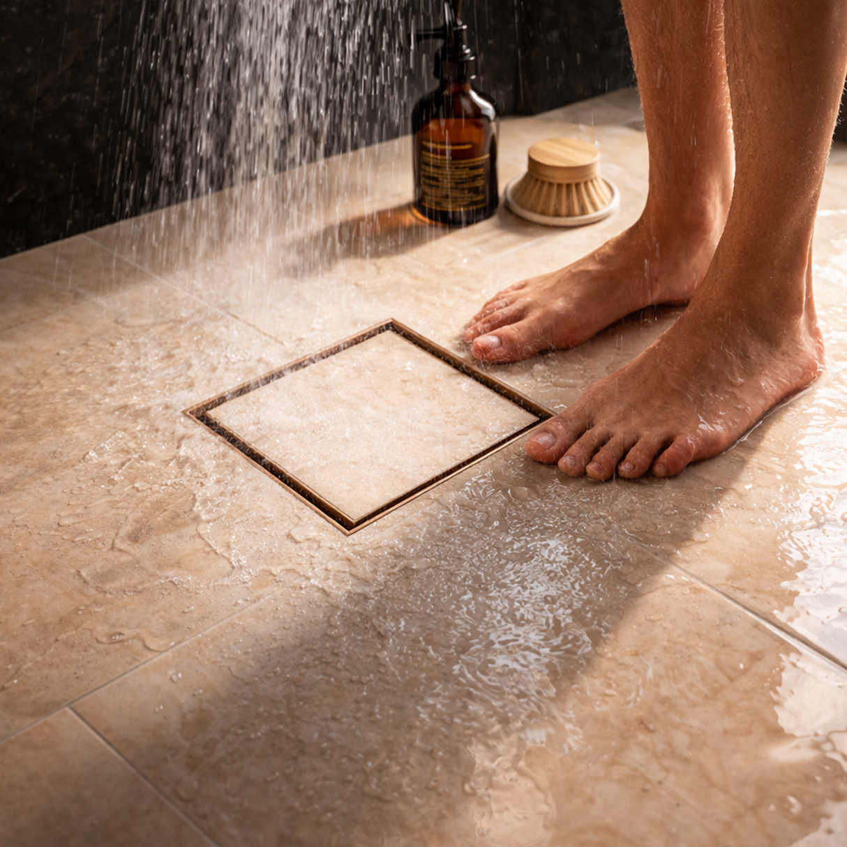 Tile-Insert Shower Drain Channel (6 x 6 Inches)