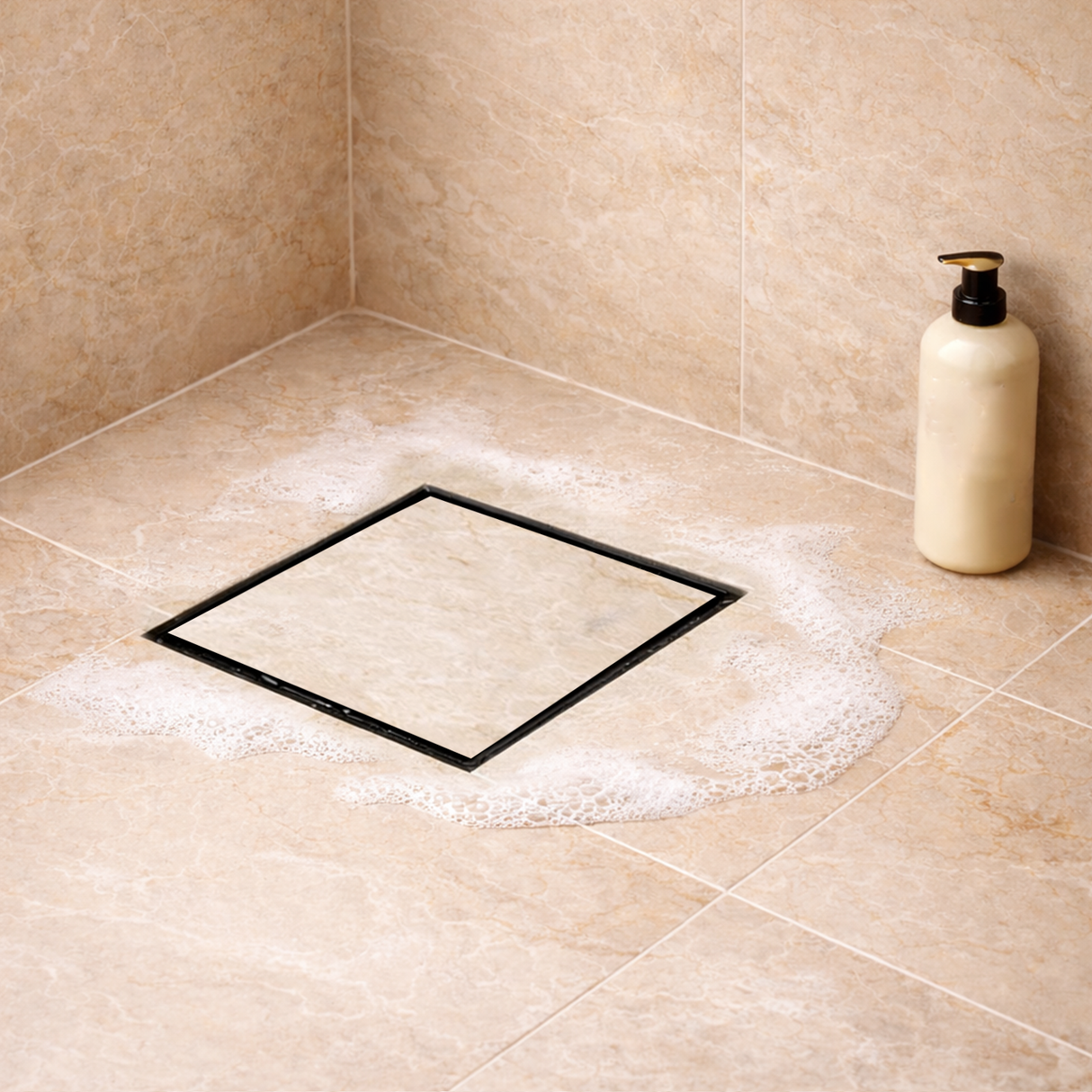 Tile-Insert Shower Drain Channel (5 x 5 Inches)