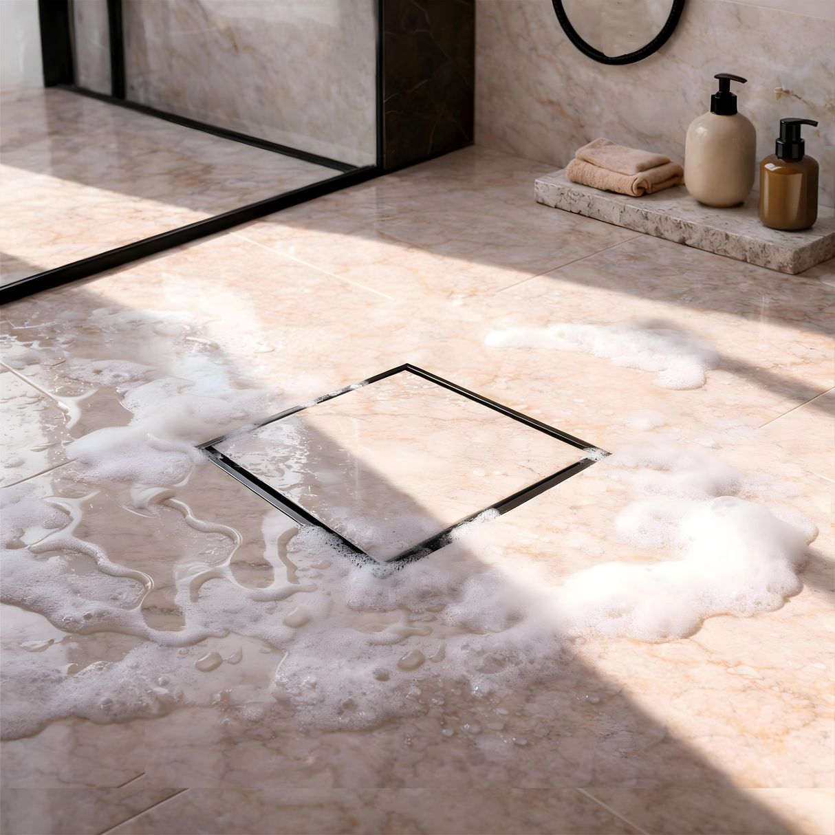 Tile-Insert Shower Drain Channel (6 x 6 Inches)