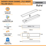 Tile-Insert Shower Drain Channel (2 Inches)