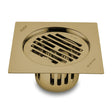 Classic Square Flat Cut Floor Drain in Yellow Gold PVD Coating (6 x 6 Inches)