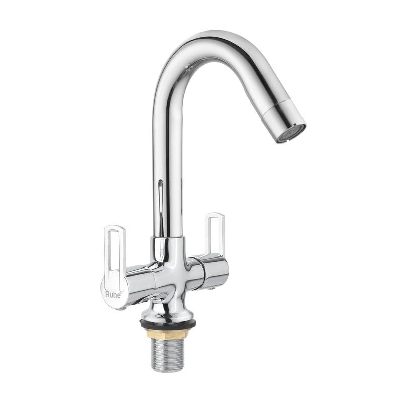 Kubix Deck Mount Wash Basin Mixer Tap with Swivel Spout