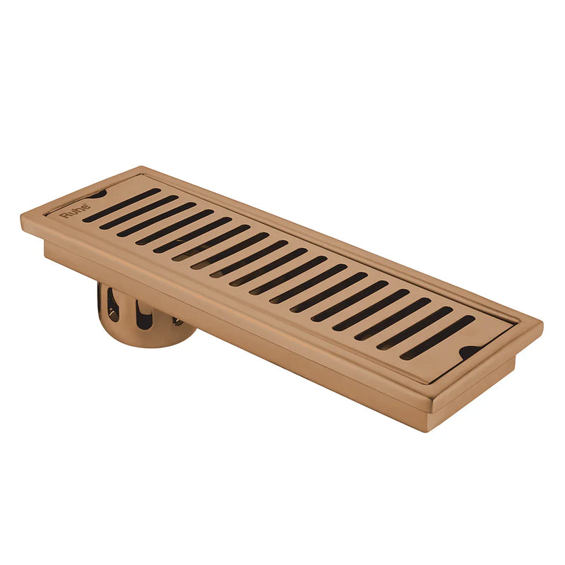 Vertical Shower Drain Channel (24 x 5 Inches) Antique Copper PVD Coated - by Ruhe