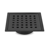 Pearl Square Flat Cut Floor Drain in Black PVD Coating (5 x 5 Inches) - by Ruhe