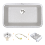 Sand Pluto Quartz Single Bowl Kitchen Sink  (31 x 19 x 9 inches)