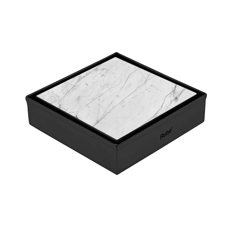 Tile Insert Shower Drain Channel (4 x 4 Inches) Black PVD Coated - by Ruhe