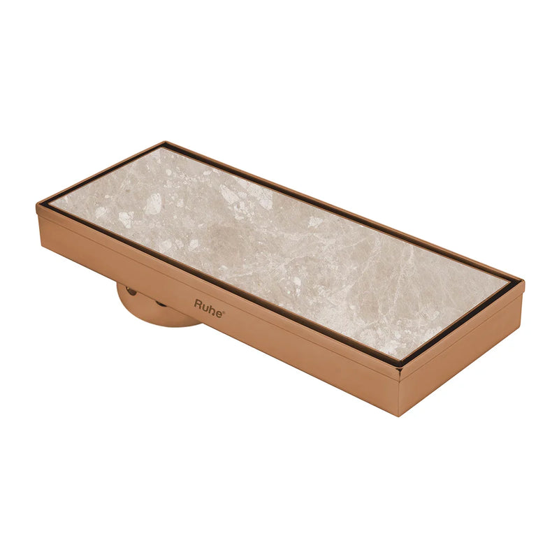 Tile Insert Shower Drain Channel (12 x 5 Inches) Antique Copper PVD Coated - by Ruhe