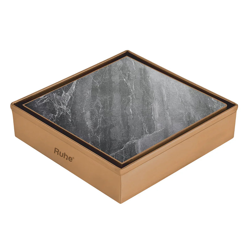 Marble-Insert Shower Drain Channel (5 x 5 Inches)