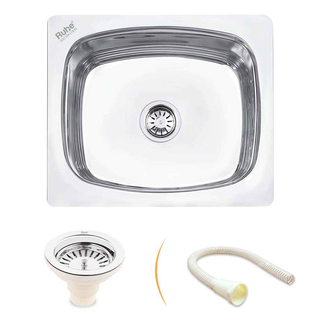 Oval Single Bowl 304-Grade Kitchen Sink (21 x 18 x 8 inches)– by Ruhe