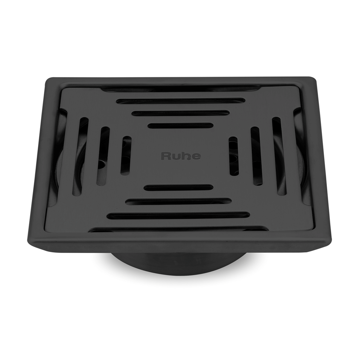 Opal Square 304-Grade Floor Drain in Black PVD Coating (5 x 5 Inches) - by Ruhe