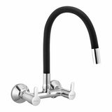 Pavo Sink Mixer Brass Faucet with Flexible Silicone Black Spout