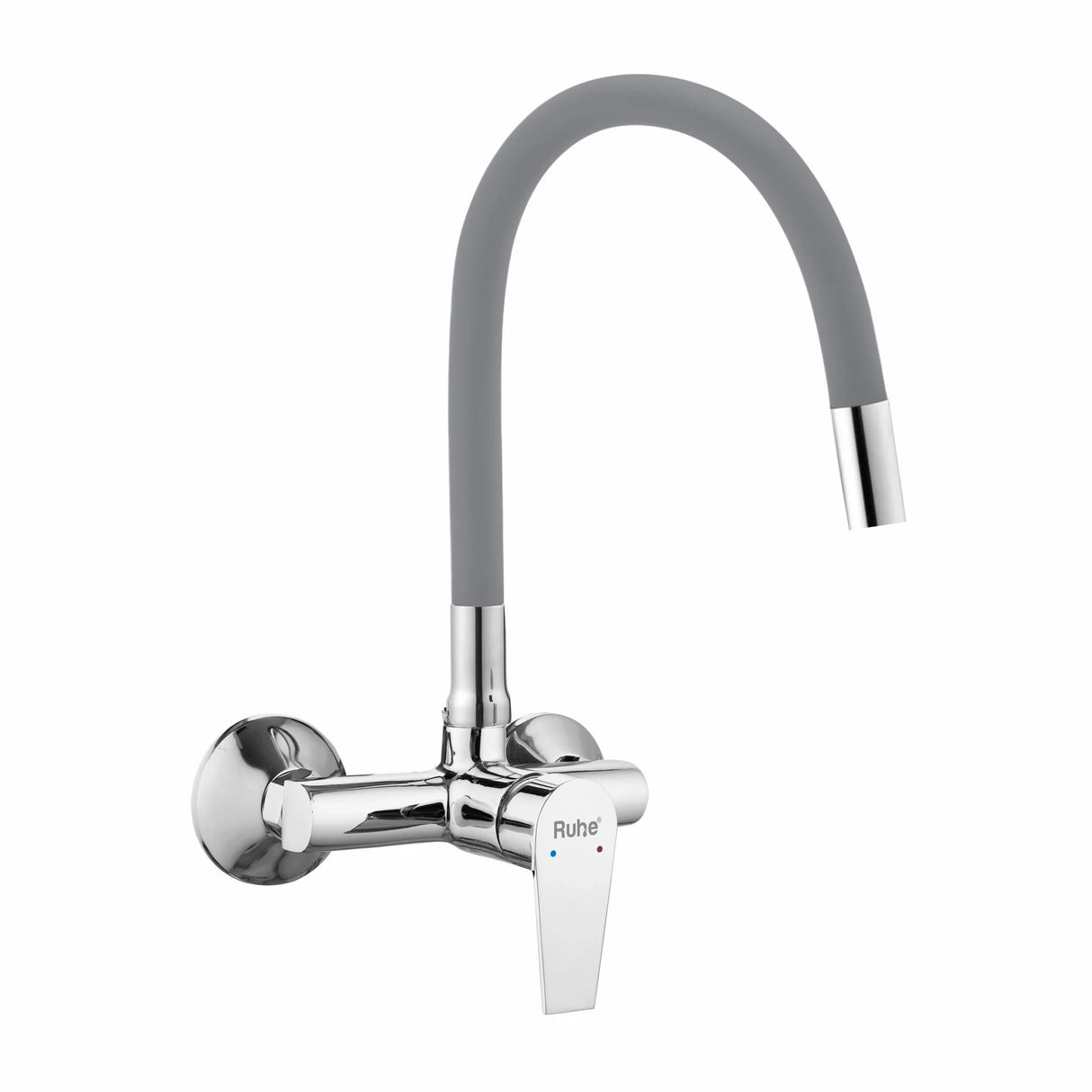 Elixir Single Lever Wall-mount Kitchen Sink Mixer Tap with Coloured Silicone Spout