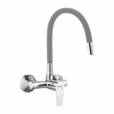 Elixir Single Lever Wall-mount Kitchen Sink Mixer Tap with Coloured Silicone Spout