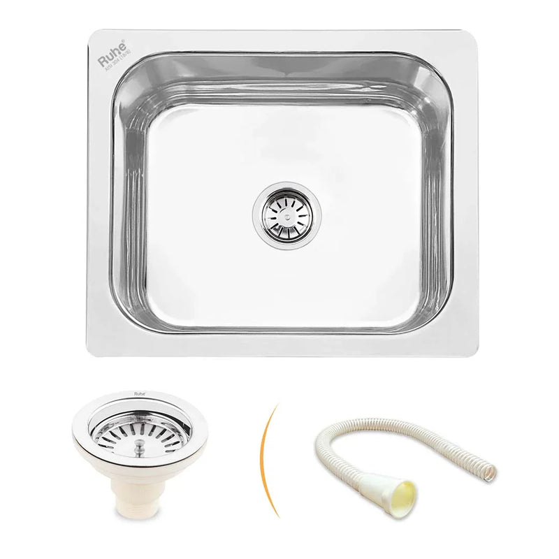 Single Bowl Kitchen Sink 304-Grade (22 x 18 x 8 Inches)