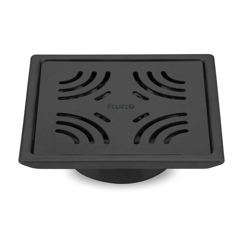 Emerald Square 304-Grade Floor Drain in Black PVD Coating (5 x 5 Inches) - by Ruhe
