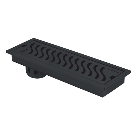 Wave Shower Drain Channel (18 x 5 Inches) Black PVD Coated