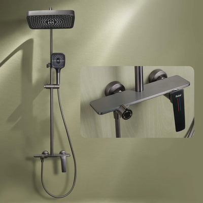 Rain 3-Function Brass Smart Shower Panel Set