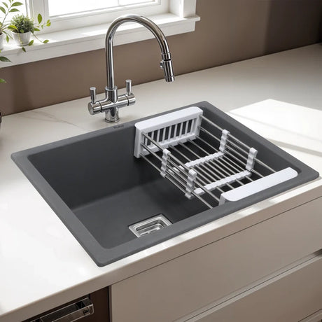 Quartz Single Bowl Kitchen Sink (24 x 18 x 9 Inches)