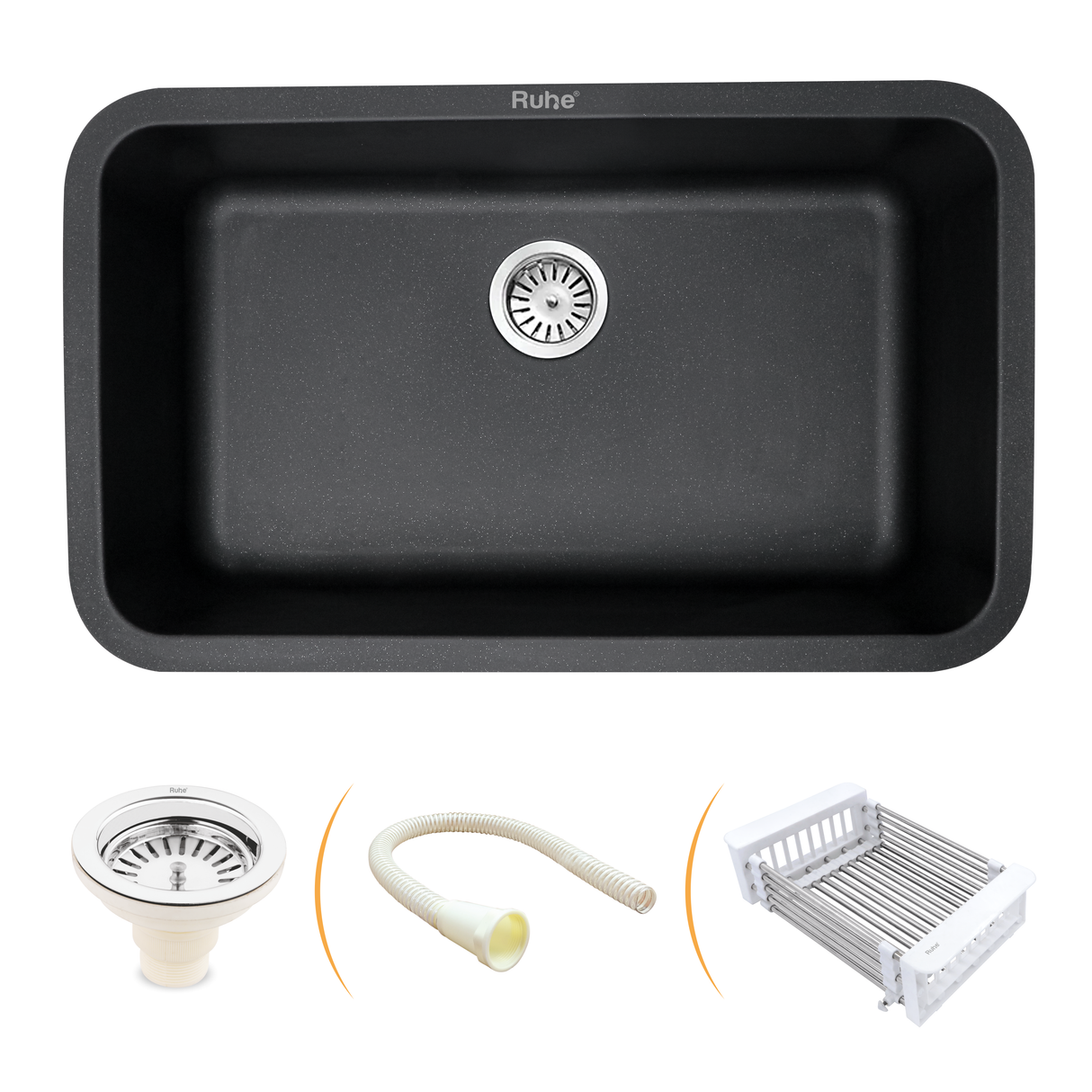 Matte Black Quartz Single Bowl Kitchen Sink  (31 x 19 x 9 inches)