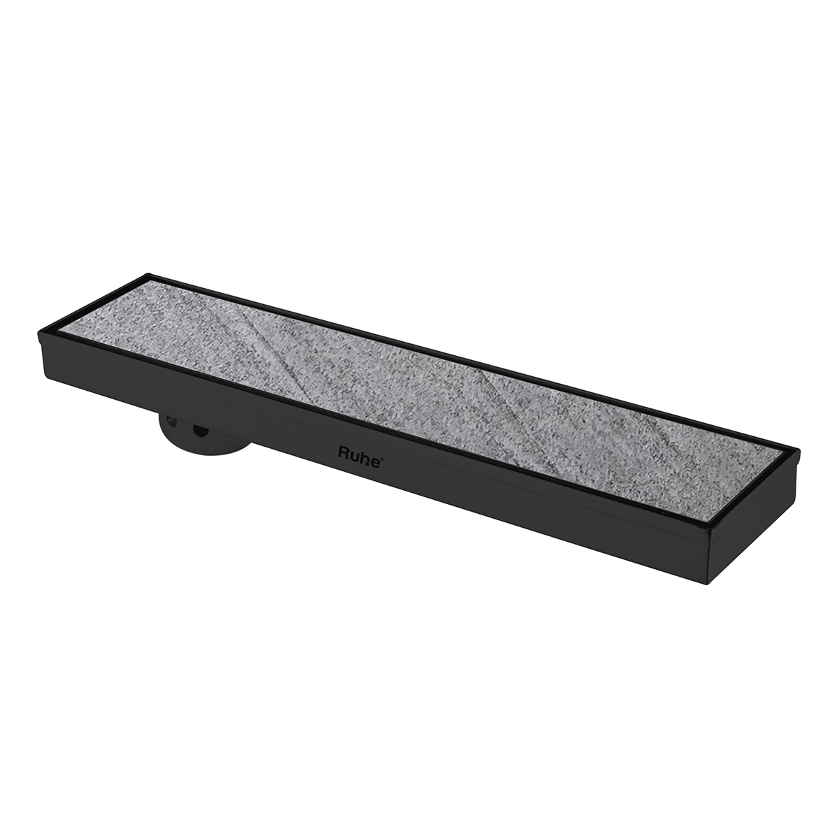 Marble Insert Shower Drain Channel (24 x 4 Inches) Black PVD Coated - by Ruhe®