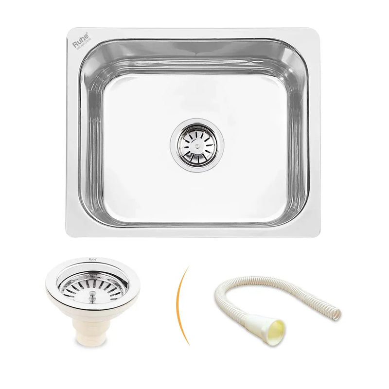 Single Bowl Kitchen Sink 304-Grade (18 x 16 x 8 Inches)