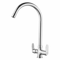 Demure Brass Double Handle Wash Basin Mixer Tap with Swivel Spout