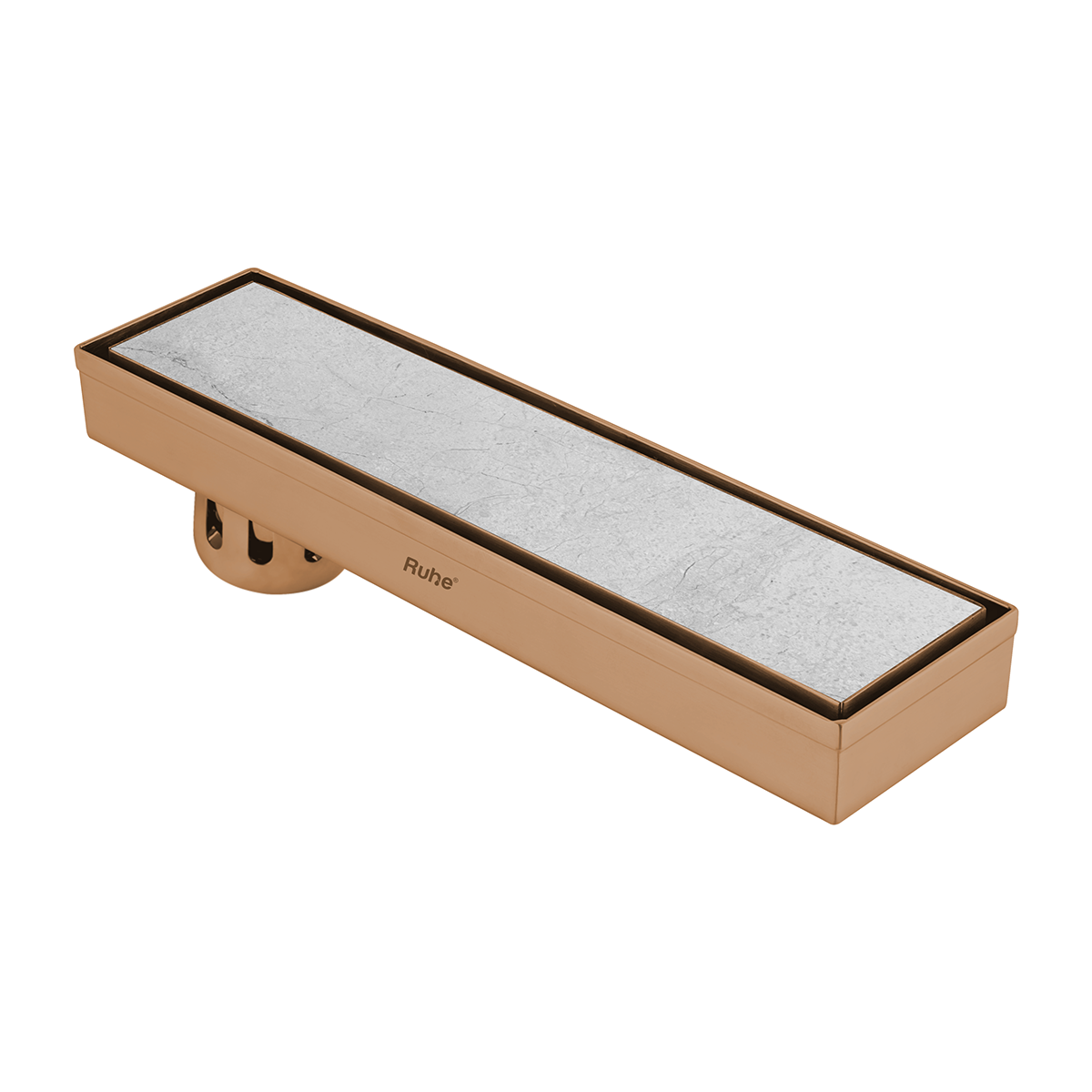 Marble Insert Shower Drain Channel (18 x 3 Inches) ROSE GOLD PVD Coated - by Ruhe®