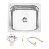 Square Single Bowl 304-Grade Kitchen Sink (21 x 18 x 8 inches)– by Ruhe